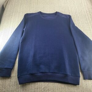 Born Primitive Sweatshirt Mens Medium Blue Quilted Crewneck Pullover Fleece Logo